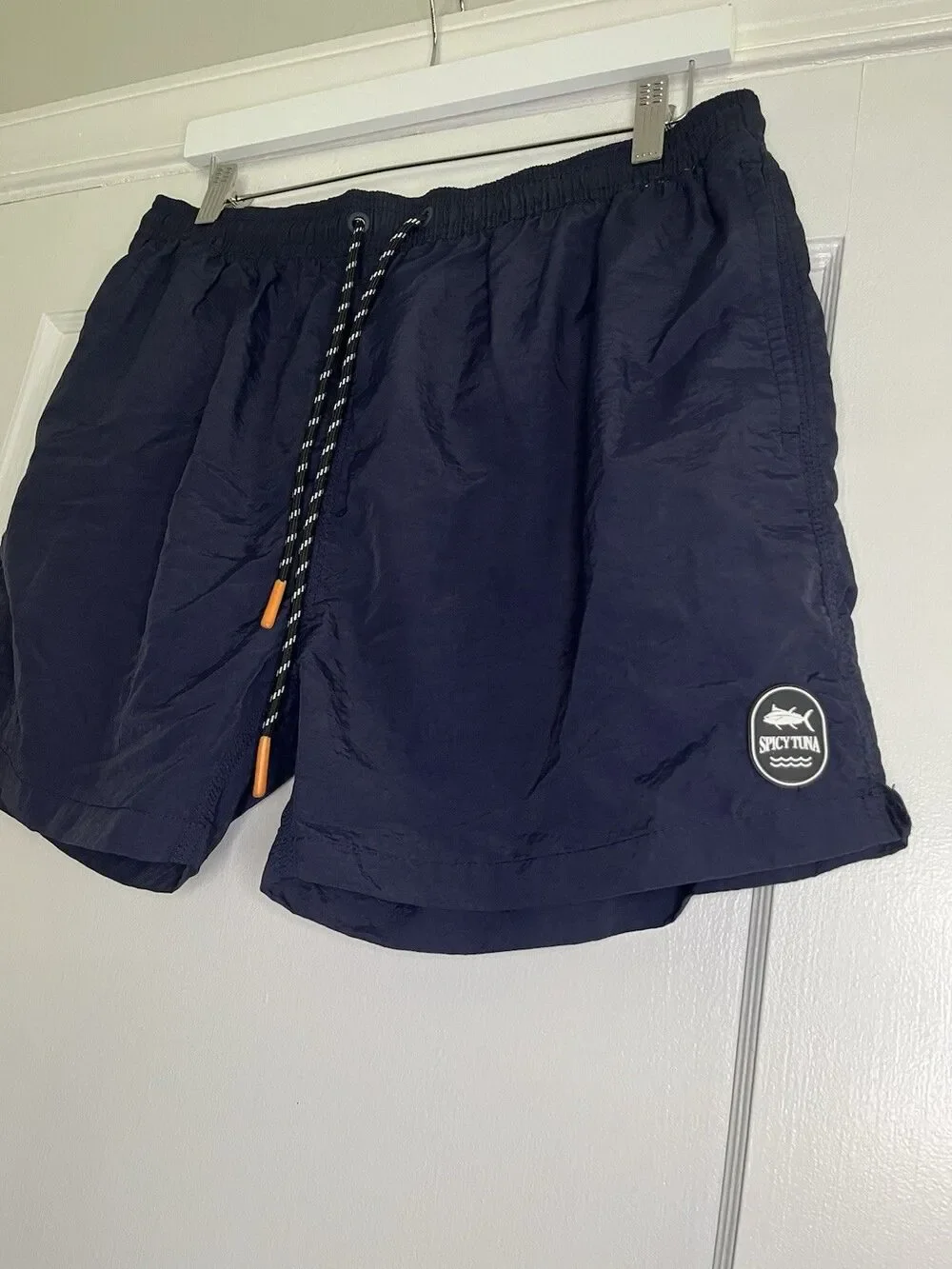 Spicy Tuna Swim Shorts Navy Men's XL Drawstring Elastic Waist Lined